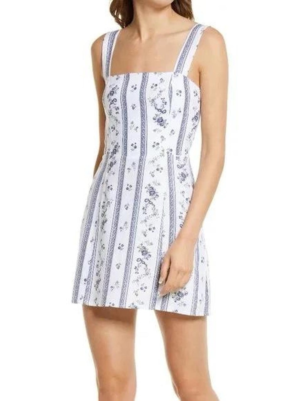 Reformation Brigette Linen dress in Roquefort